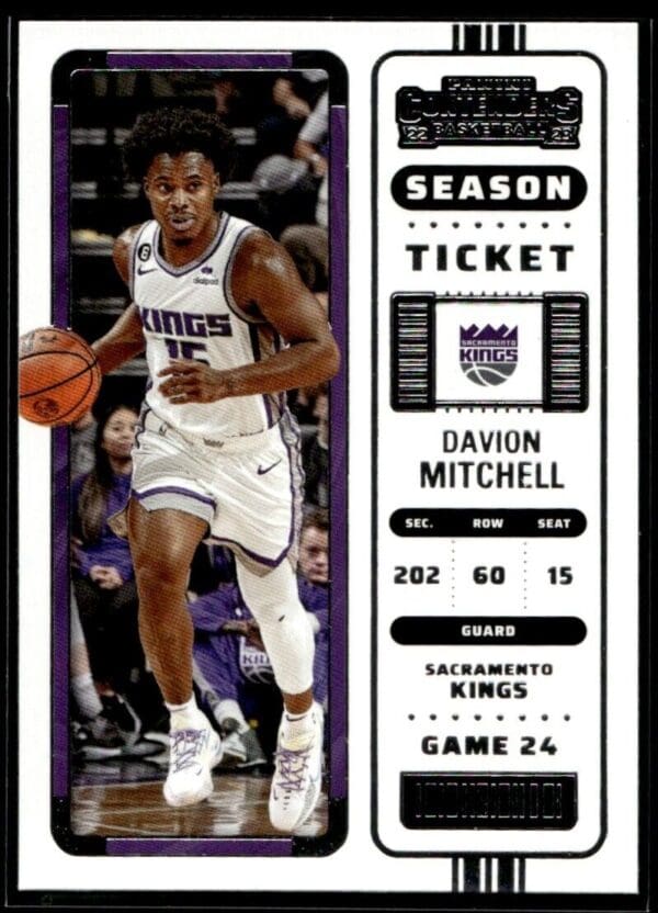 2022 Panini Contenders Sacramento Kings #59 Davion Mitchell