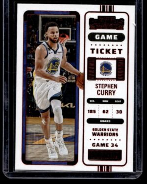 2022 Panini Contenders Golden State Warriors #31 Stephen Curry Red Game Ticket