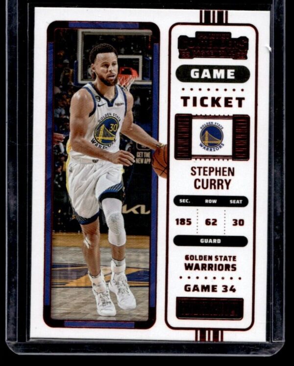 _10 2022 Panini Contenders Golden State Warriors #31 Stephen Curry Red Game Ticket