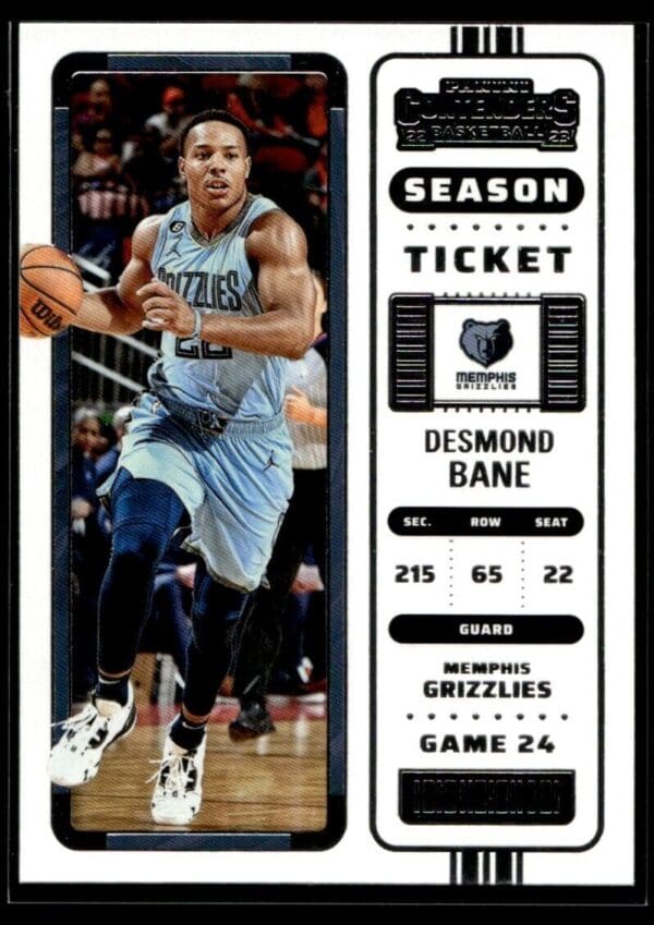 _10 2022 Panini Contenders Memphis Grizzlies #89 Desmond Bane