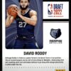 2022 Panini Contenders Memphis Grizzlies #13 David Roddy RC Rookie Draft Class