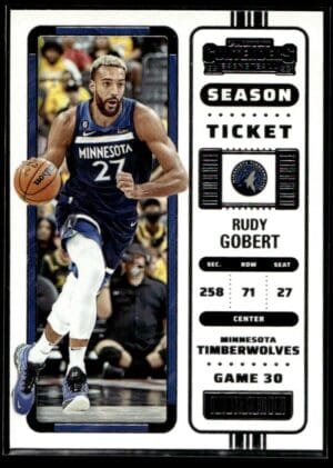 _10 2022 Panini Contenders Minnesota Timberwolves #1 Rudy Gobert