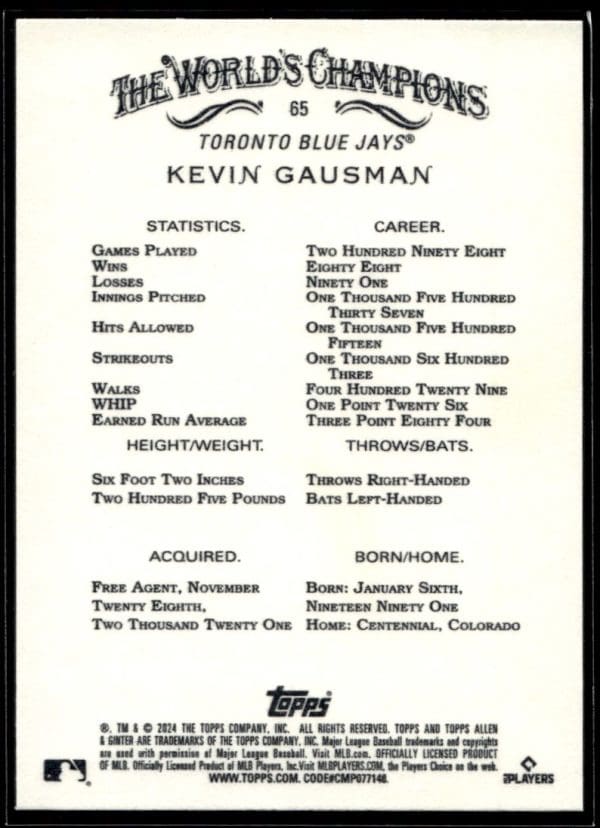 2024 Topps Allen & Ginter Kevin Gausman