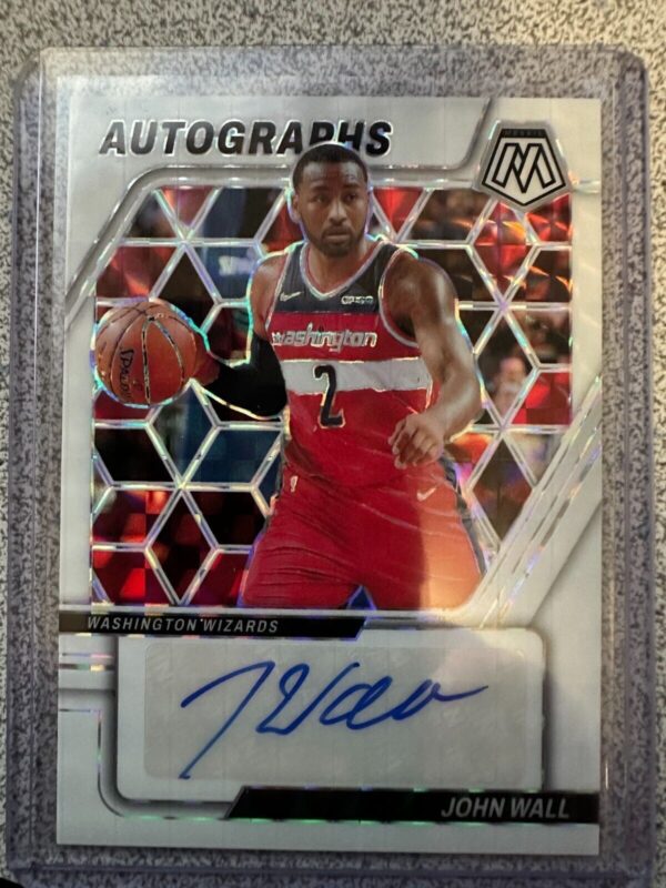_57 John Wall 2023-24 Mosaic Autographs White Prizm /25 Washington Wizards #AM-WAL