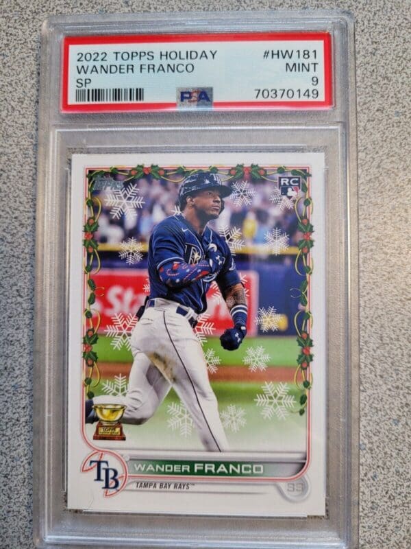 2022 Topps Holiday #HW181 Wander Franco SP Christmas Sleeve PSA 9 Mint