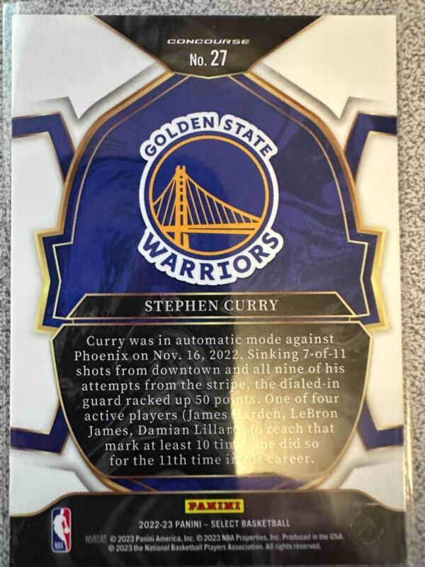 2022-23 Panini Select Concourse Blue Stephen Curry #27 Golden State Warriors