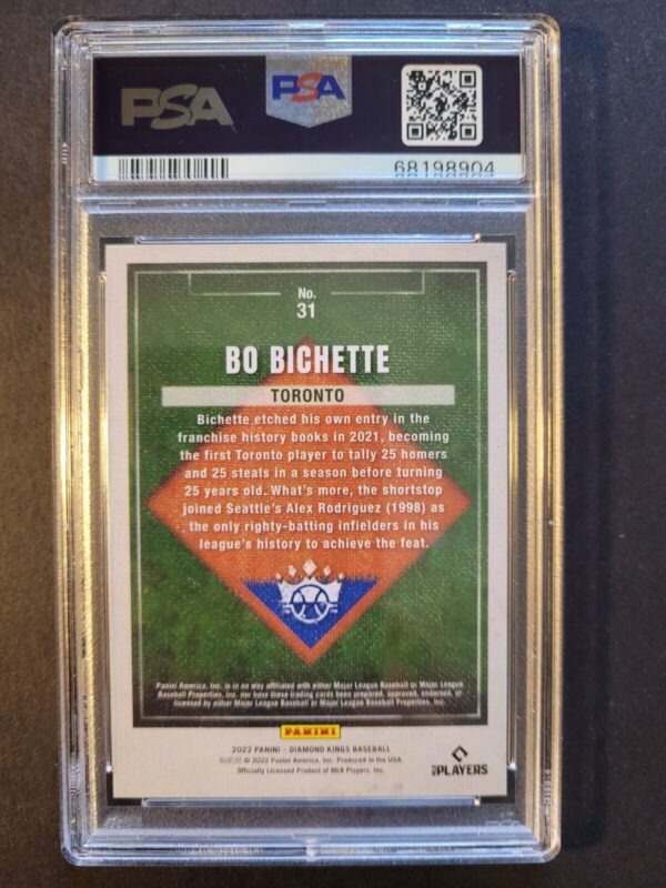 2022 Diamond Kings Bo Bichette Artist Proof Blue PSA 10 Gem Mint POP 1