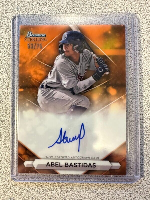 2023 Bowman Sterling Abel Bastidas Orange Refractor On Card Auto /75 Tigers