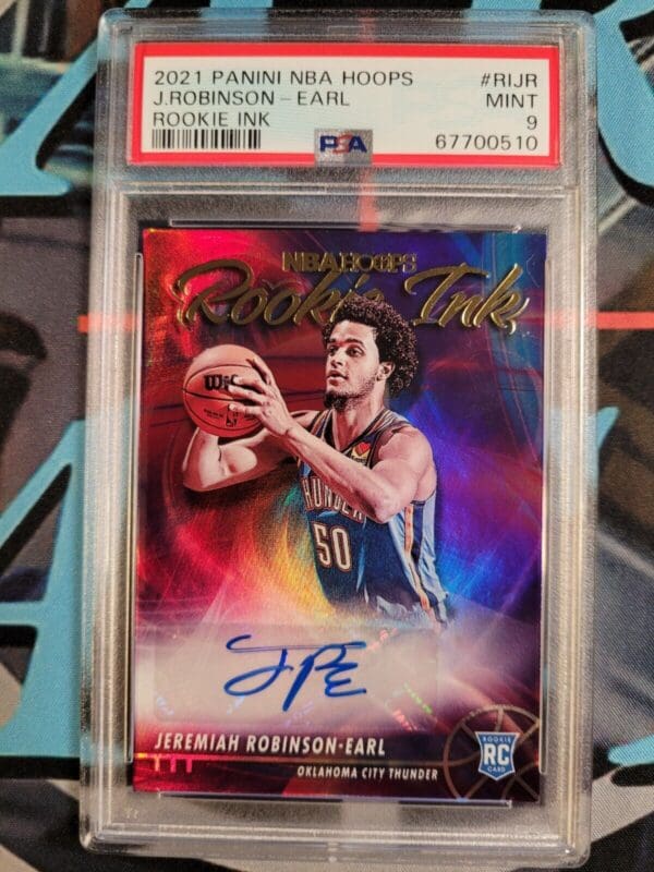 2021 Panini NBA Hoops J. Robinson-Earl #RIJR ROOKIE INK PSA MINT 9