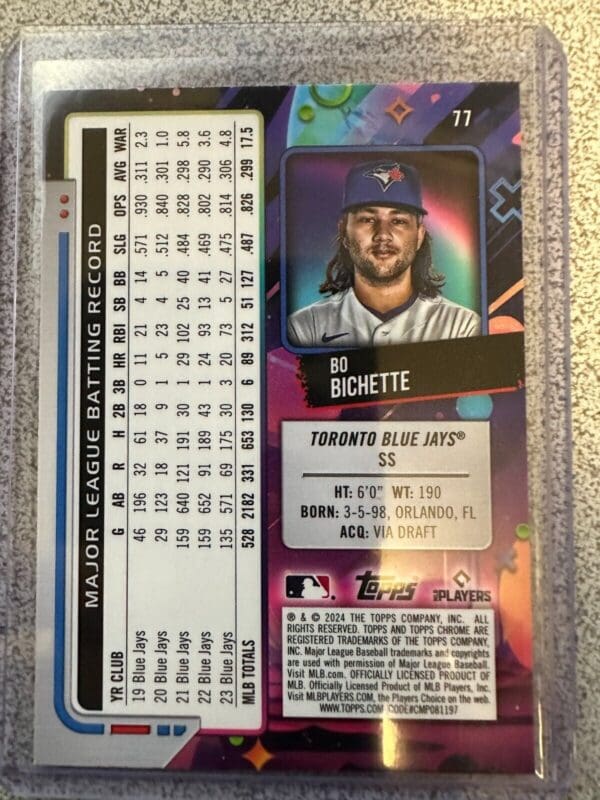 2024 Topps Chrome COSMIC - BO BICHETTE - SP White Hole