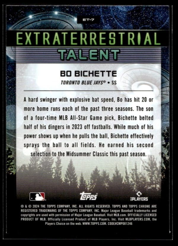 2024 Topps Chrome Cosmic Extraterrestrial Talent Bo Bichette
