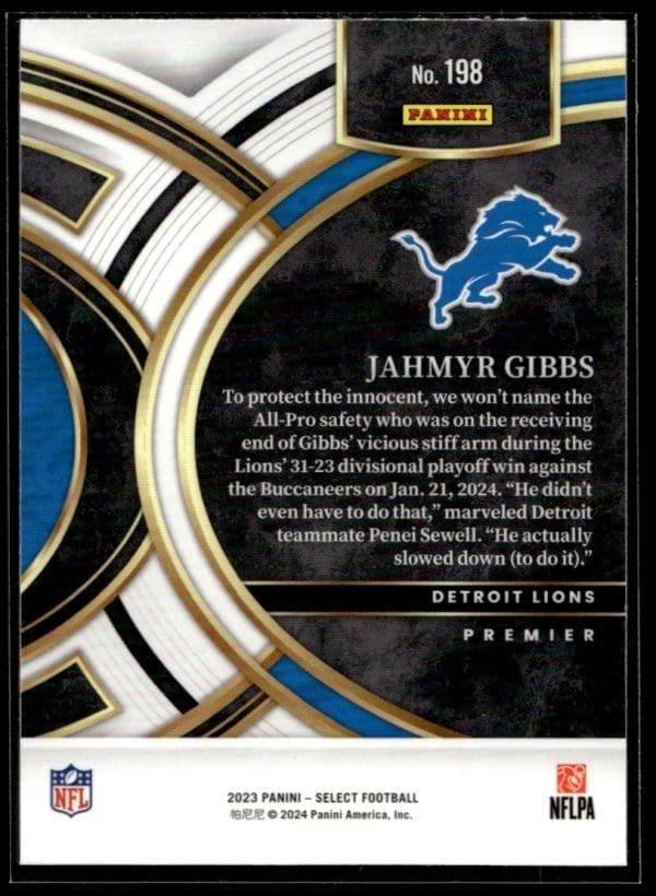 2023 Panini Select Premier Jahmyr Gibbs