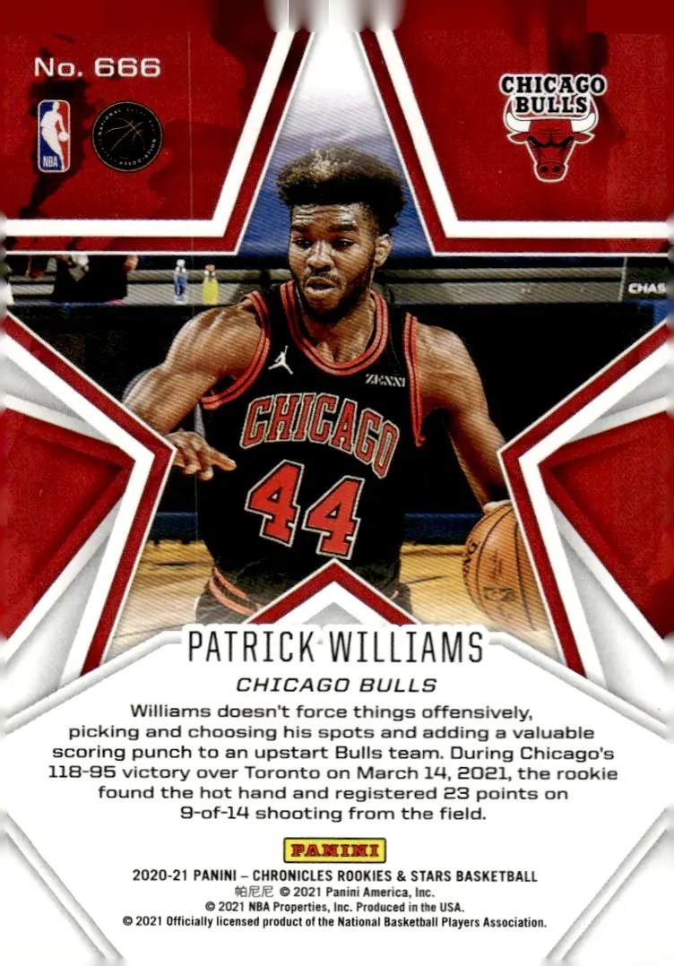 2020-21 Chronicles #666 Patrick Williams (back)