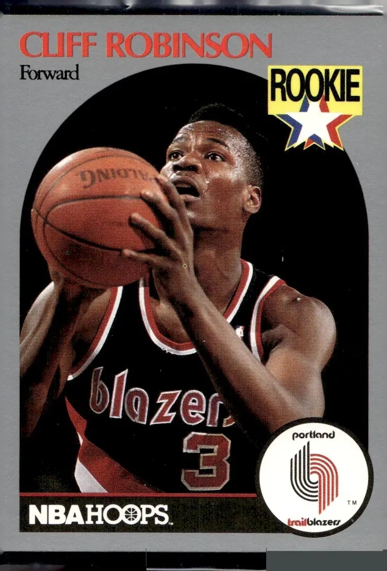 1990-91 NBA Hoops #250 Cliff (Clifford) Robinson (front)