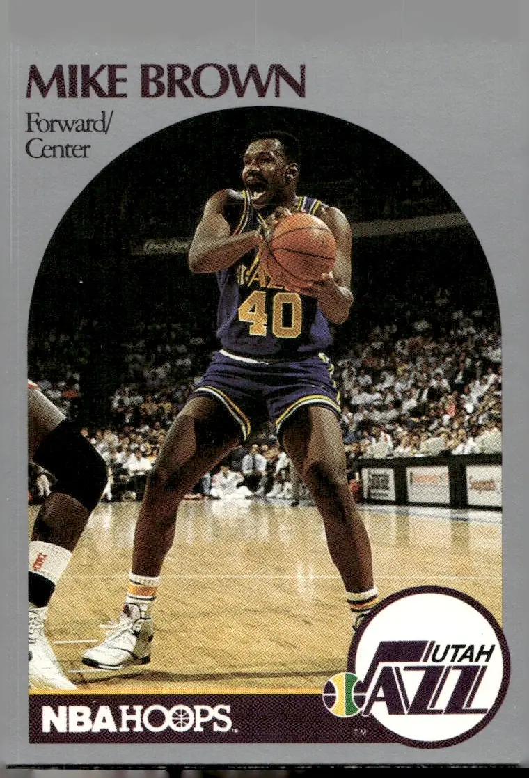 1990-91 NBA Hoops #286 Mike Brown (front)