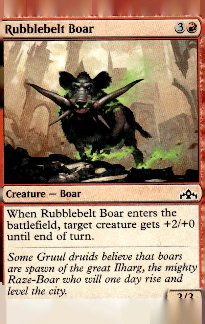 2018 Guilds of Ravnica (GRN) #114 Rubblebelt Boar (front)
