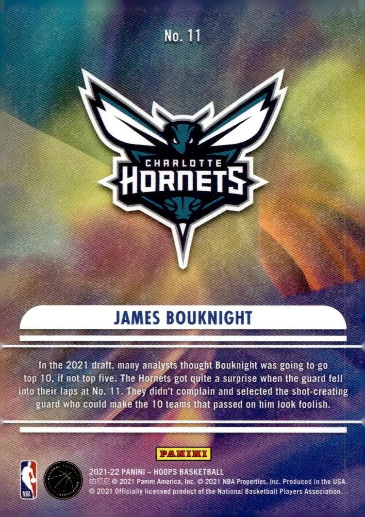 2021-22 NBA Hoops #11 James Bouknight (back)