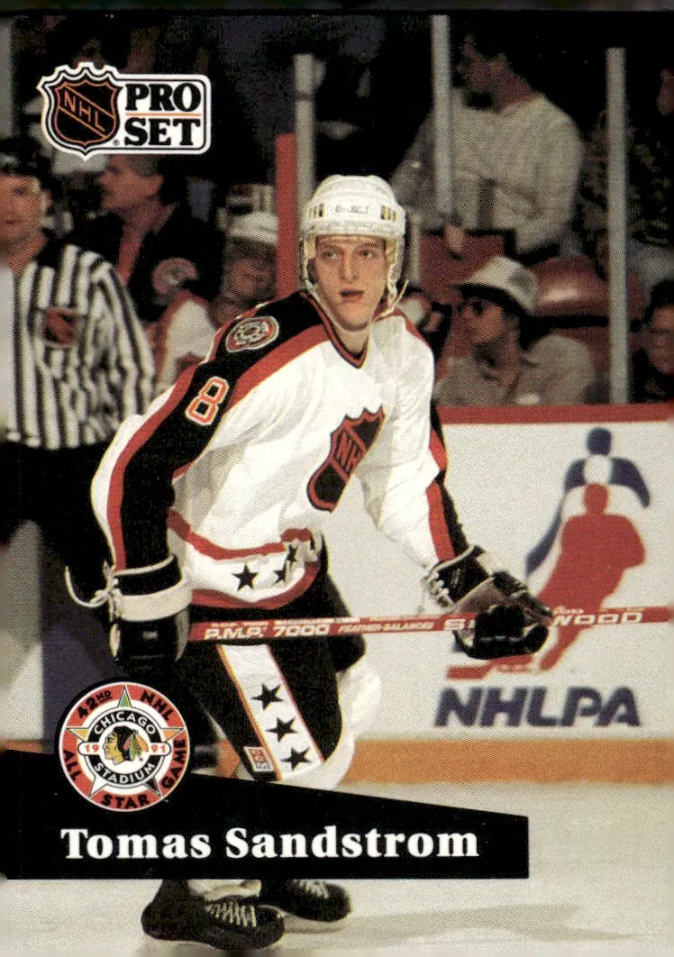 1991-92 Pro Set (Series 1) - French/Bilingual Edition #287 Tomas Sandstrom – French-language version (front)