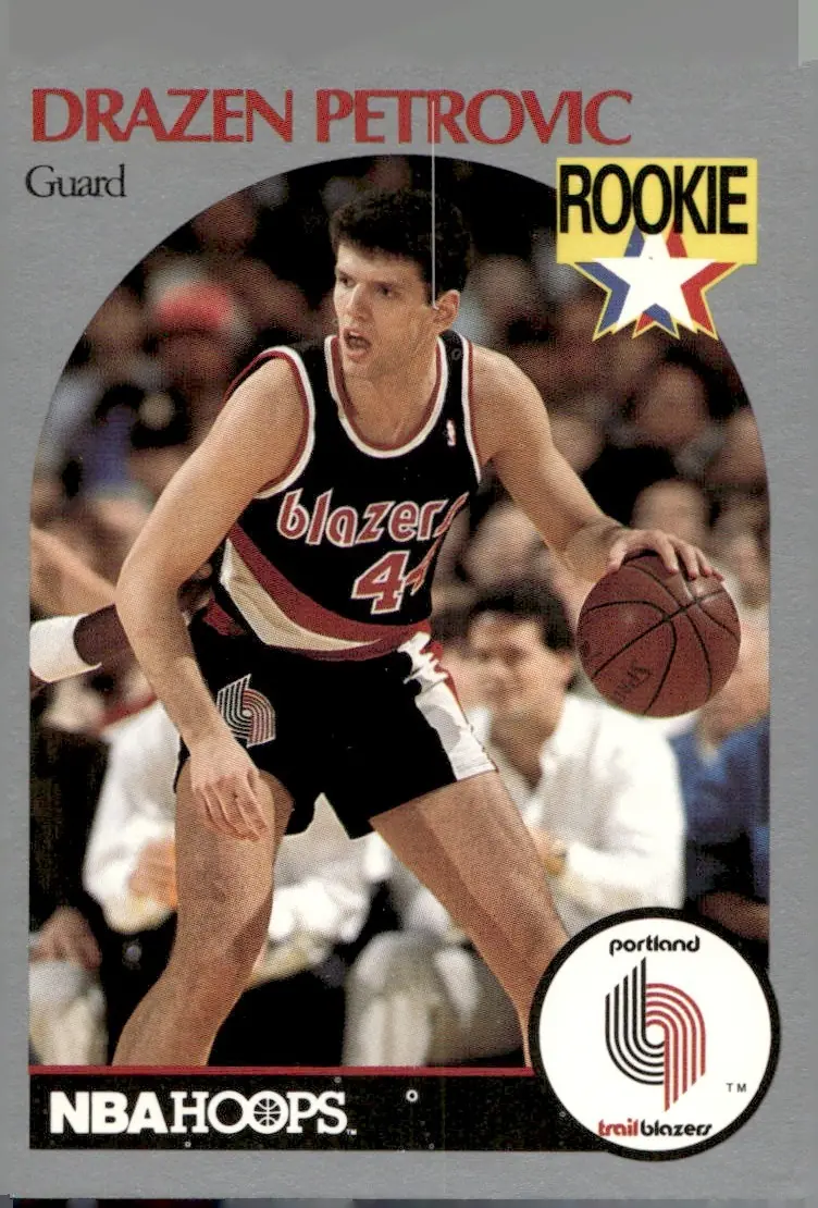 1990-91 NBA Hoops #248 Drazen Petrovic (front)