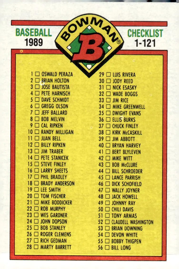 1989 Bowman #481 Card (front)