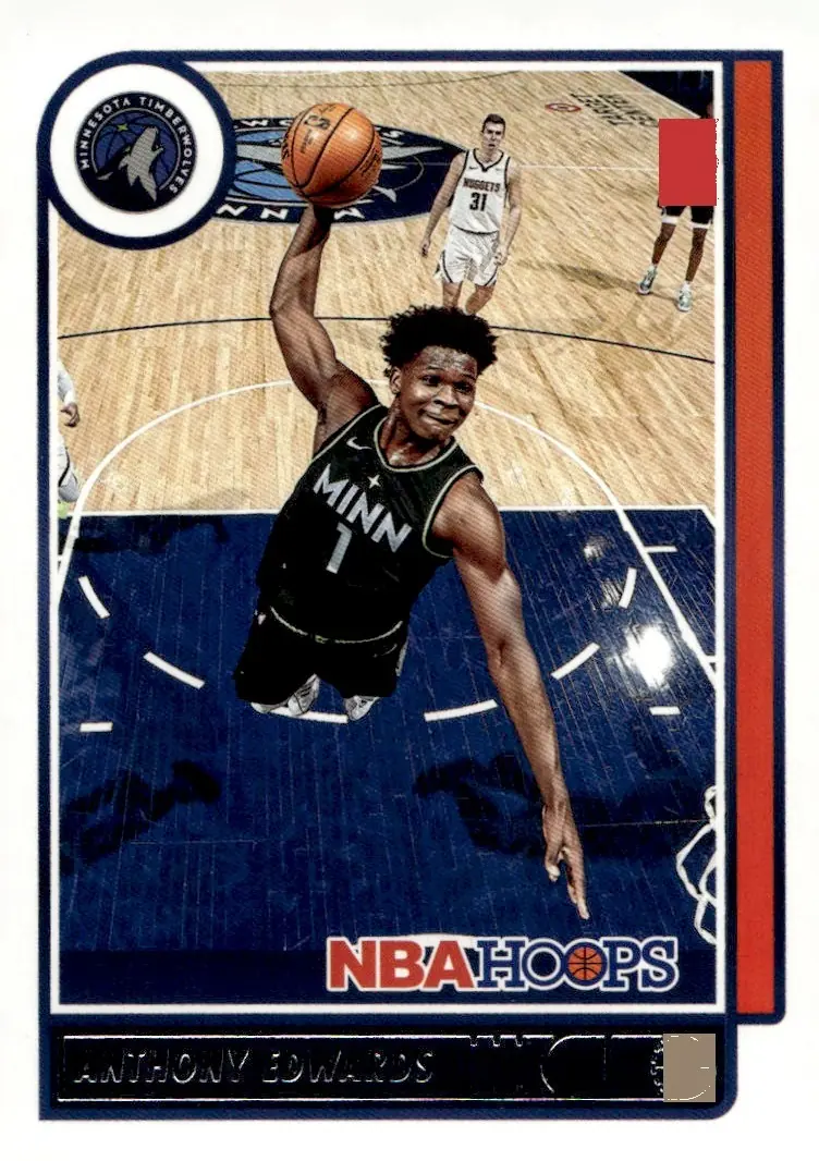 2021-22 NBA Hoops #151 Anthony Edwards (front)