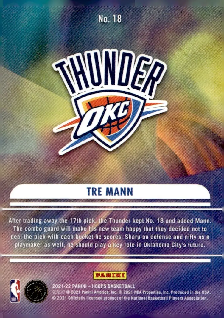 2021-22 NBA Hoops #18 Tre Mann (back)