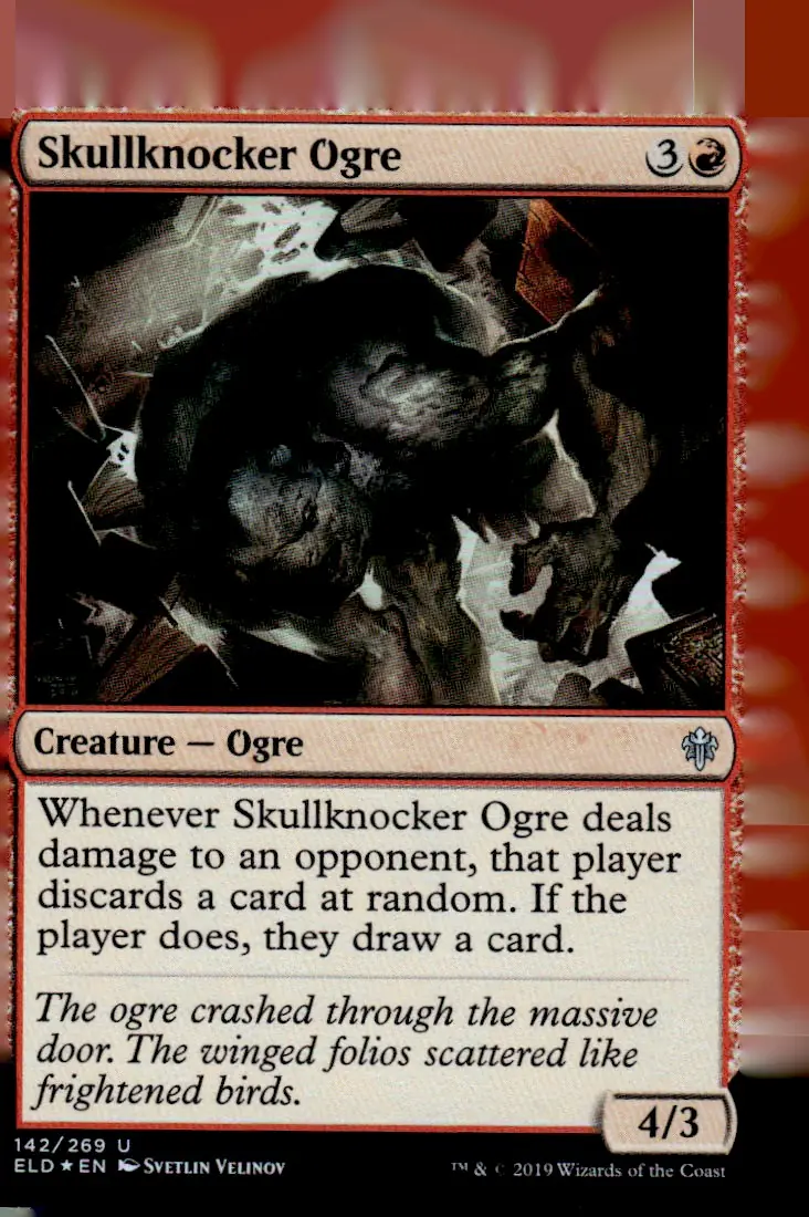 2019 Throne of Eldraine (ELD) #142/269 Skullknocker Ogre – Foil (front)