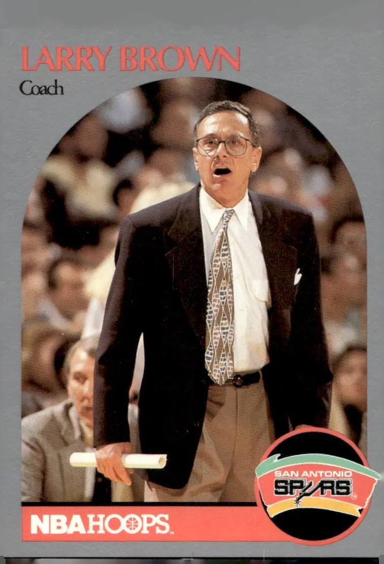 1990-91 NBA Hoops #328 Larry Brown (front)