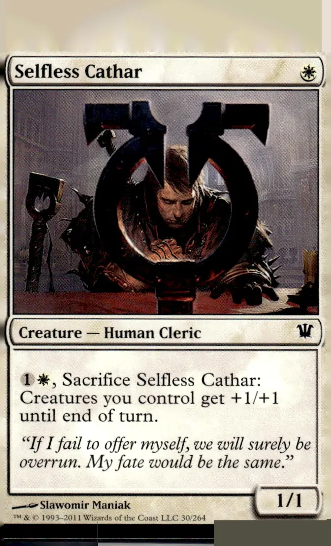 2011 Innistrad #30/264 Selfless Cathar (front)