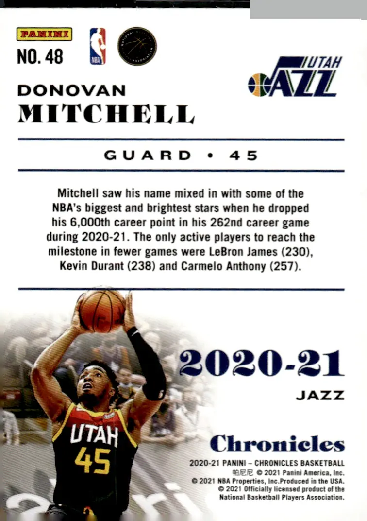 2020-21 Chronicles #48 Donovan Mitchell (back)