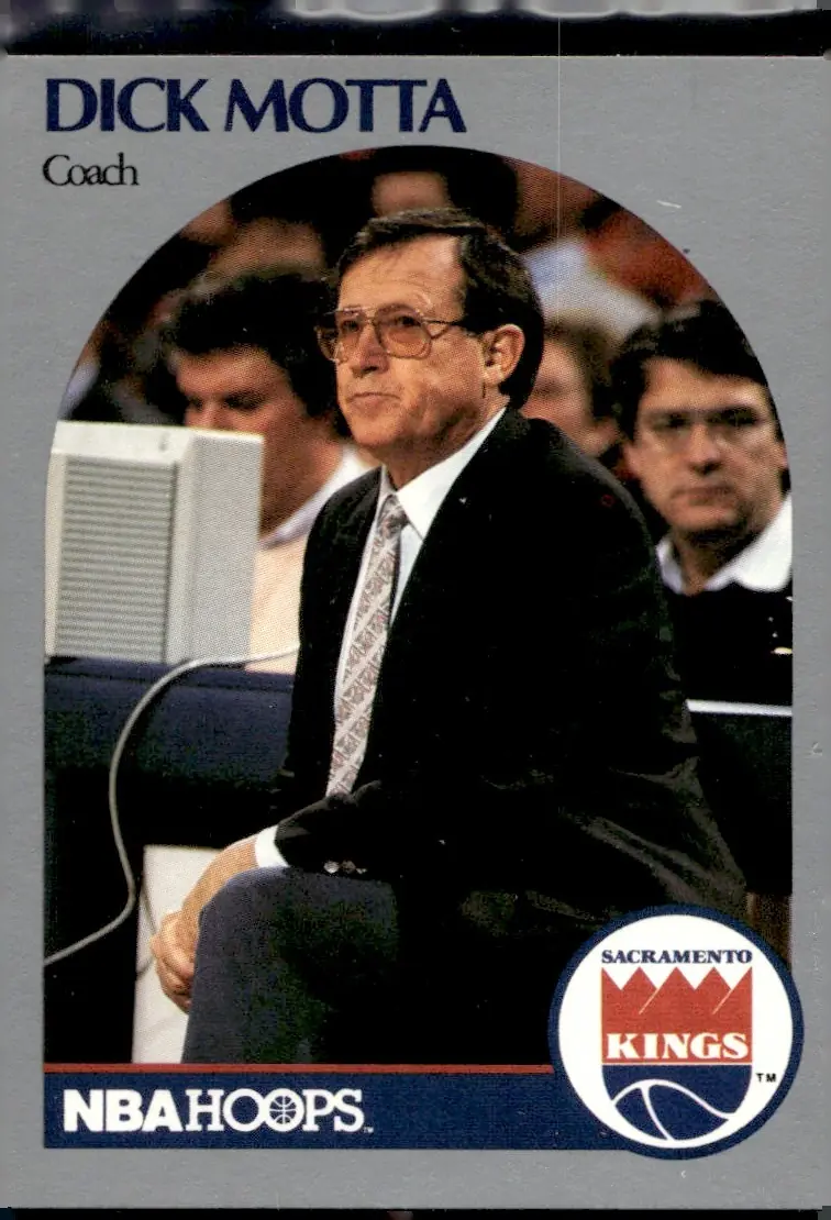 1990-91 NBA Hoops #327 Dick Motta (front)