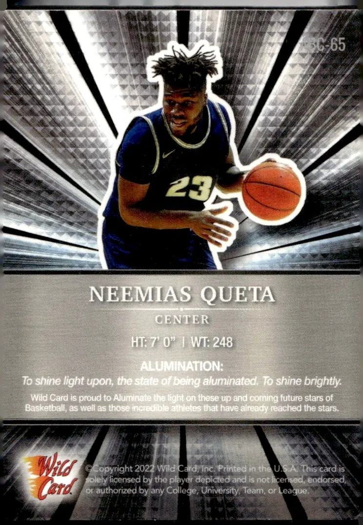 2021-22 Wild Card Alumination Basketball Edition #ABC-65 Neemias Queta (back)