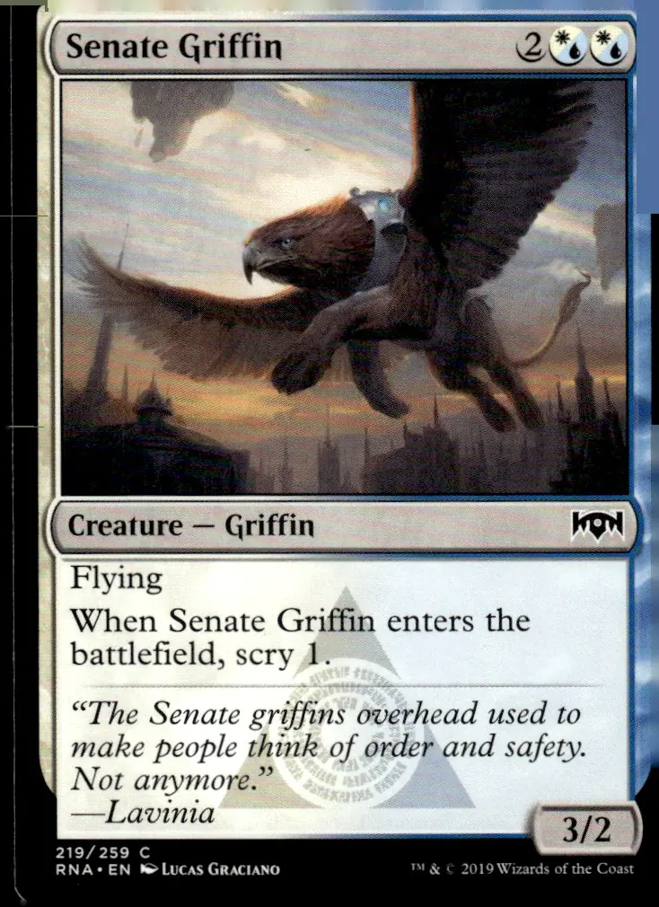 2019 Ravnica Allegiance (RNA) #219/259 Senate Griffin (front)