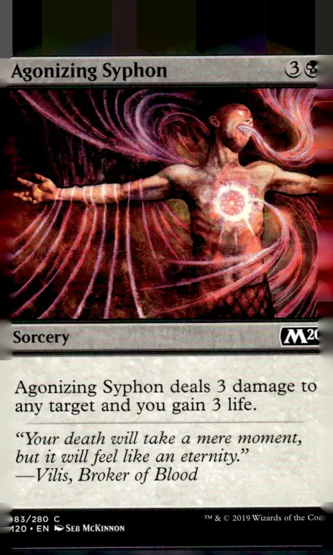 2019 Core Set 2020 (M20) #83 (083/280) Agonizing Syphon (card name); artist Seb McKinnon