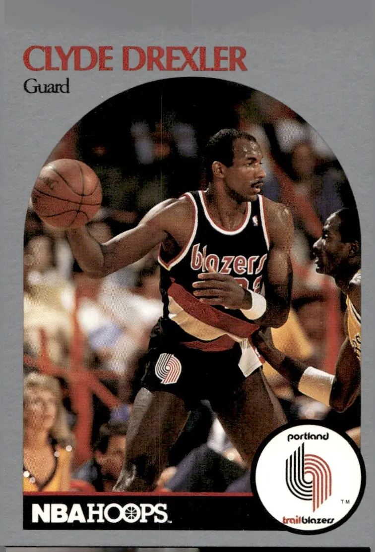 1990-91 NBA Hoops #245 Clyde Drexler (front)