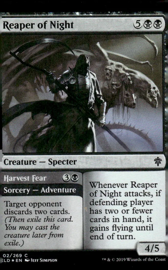 2019 Throne of Eldraine (ELD) #2/269 Reaper of Night // Harvest Fear – Traditional Foil (front)