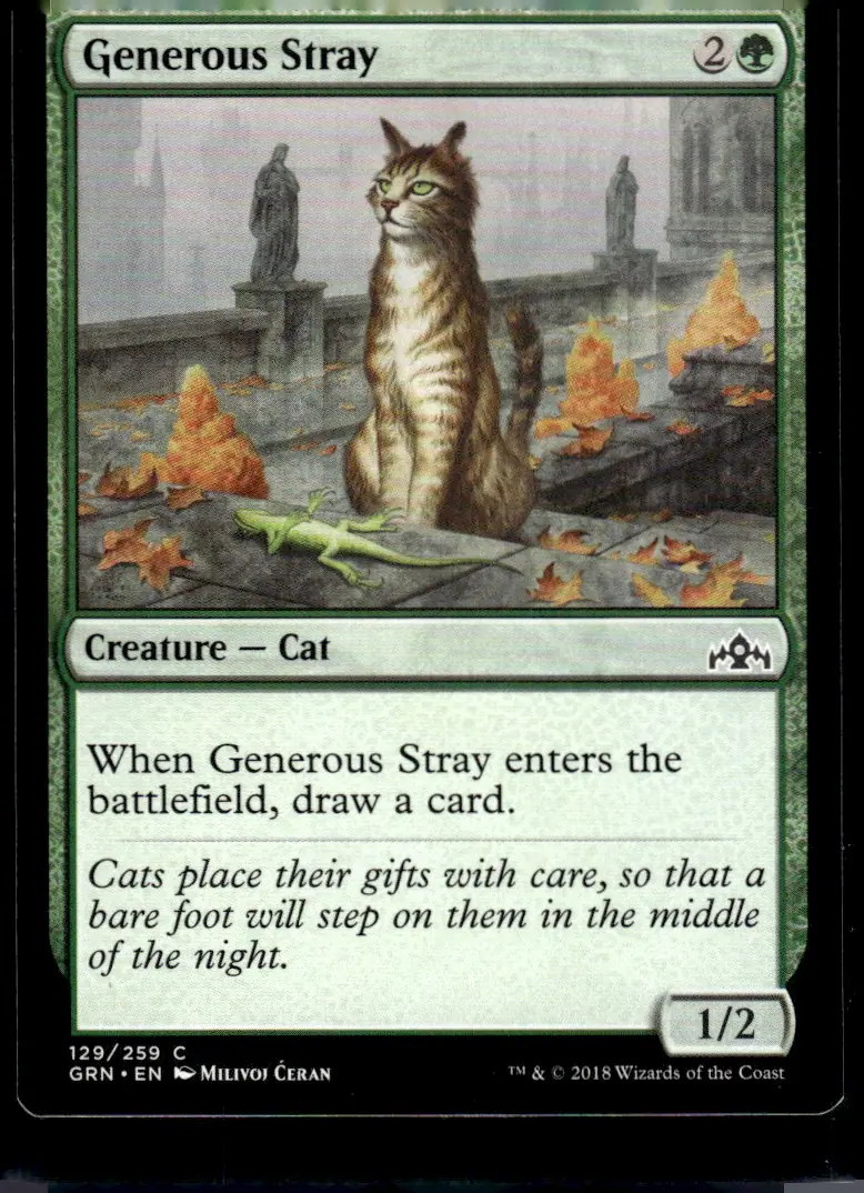 2018 Magic: The Gathering - Guilds of Ravnica (GRN) #129/259 Generous Stray (front)