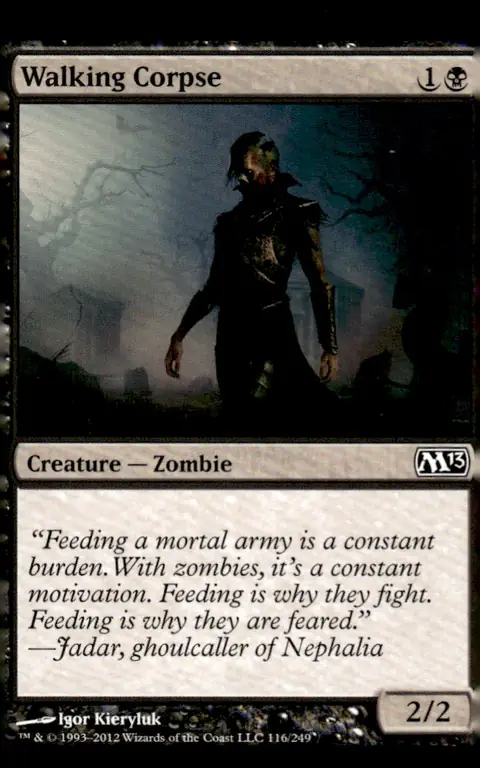 2012 Magic 2013 (M13) Core Set #116/249 Walking Corpse (Creature — Zombie, 2/2); art by Igor Kieryluk