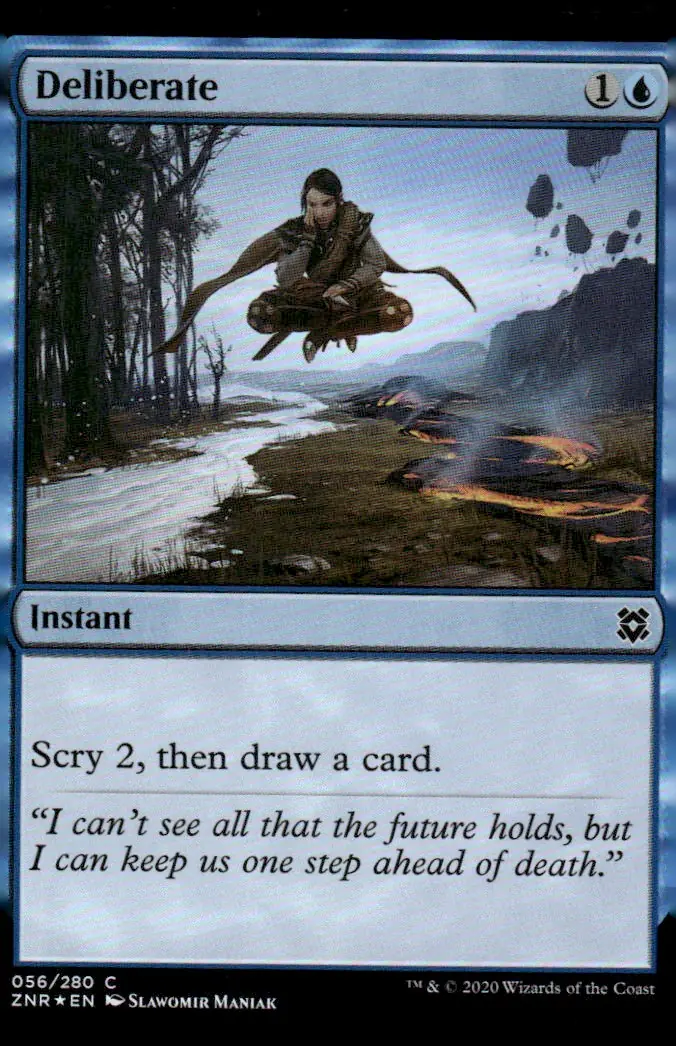 2020 Magic: The Gathering - Zendikar Rising (ZNR) #56 Deliberate – Foil (front)