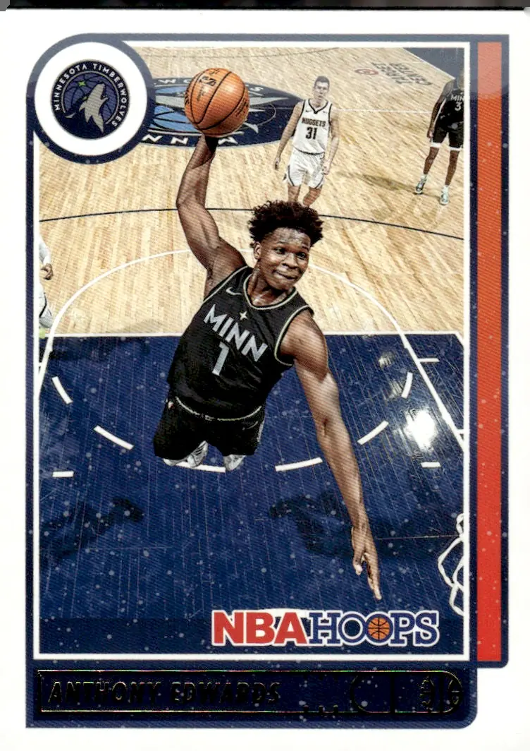 2021-22 NBA Hoops #151 Anthony Edwards (front)