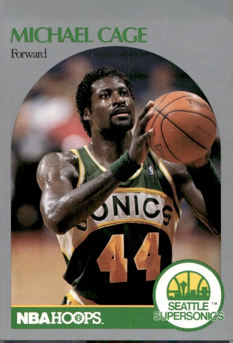 1990-91 NBA Hoops #275 Michael Cage (front)