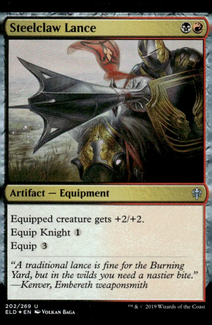 2019 Throne of Eldraine (ELD) #202/269 Steelclaw Lance – Foil (front)