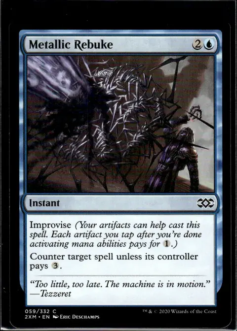 2020 Double Masters (2XM) #059/332 Metallic Rebuke (card name); art by Eric Deschamps