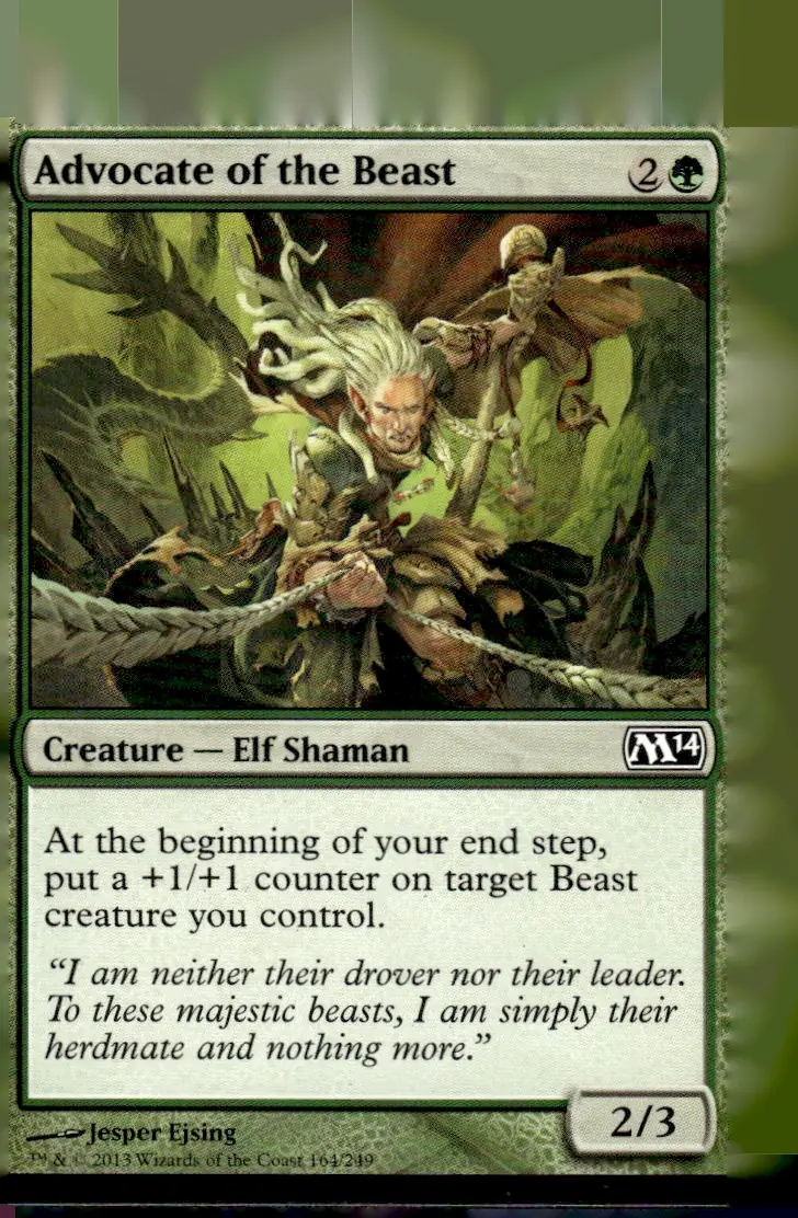 2013 Magic 2014 Core Set (M14) #164/249 Advocate of the Beast (front)