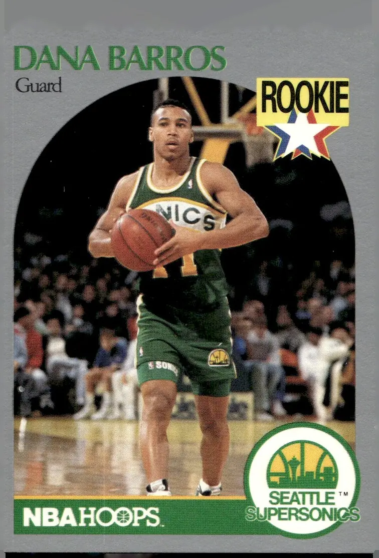 1990-91 NBA Hoops #274 Dana Barros (front)