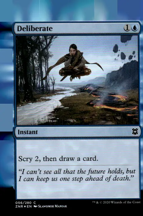 2020 Magic: The Gathering - Zendikar Rising (ZNR) #056/280 Deliberate (Instant) - art by Slawomir Maniak – Foil