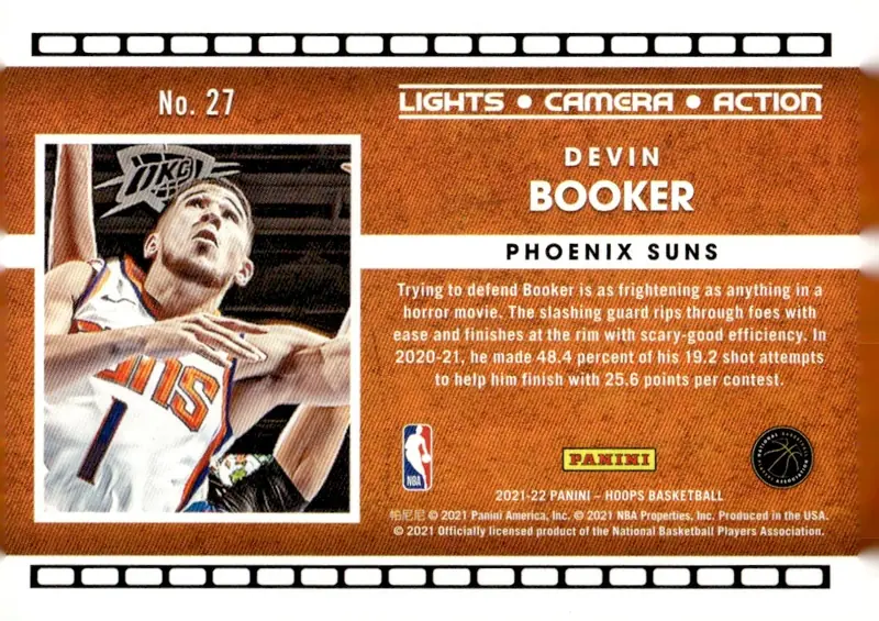 2021-22 NBA Hoops #27 Devin Booker (back)