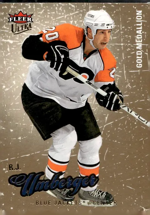 2008-09 Fleer Ultra #133 R.J. Umberger – Gold Medallion