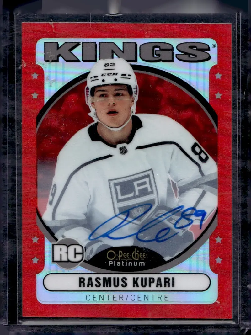 2021-22 O-Pee-Chee Platinum #R-86 Rasmus Kupari – Red Rainbow (front)
