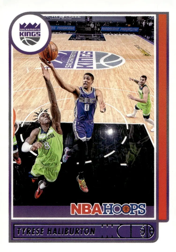 2021-22 NBA Hoops #108 Tyrese Haliburton (front)